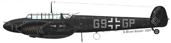 Messerschmitt Bf110 - linke Seite
