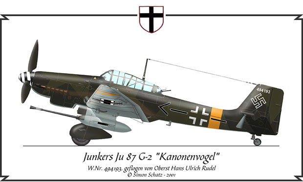 Junkers Ju 87 G-2 "Kanonenvogel", flown by Hans-Ulrich Rudel