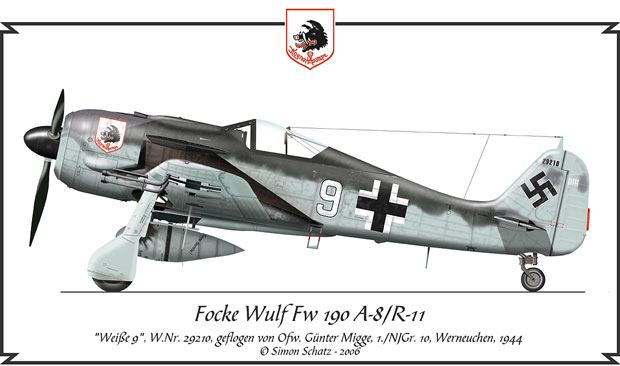 Focke Wulf Fw 190 A-8/R11, geflogen von Günter Migge