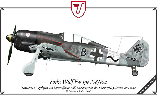 Focke Wulf Fw 190 A-8/R-2, geflogen von Willi Maximowitz